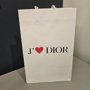 Dior White Gift Bag with Red Heart